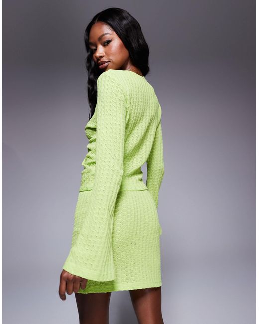 ASOS Green Co-ord Knit Long Sleeve Top With Hardware Detail