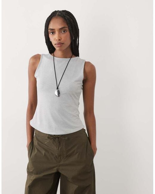 ASOS Green Sleeveless Open Back Top