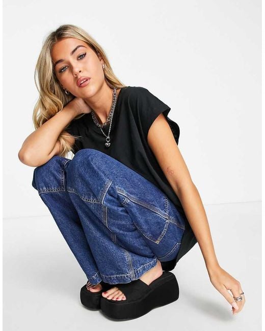 Noisy May Black Scoop Neck T-shirt