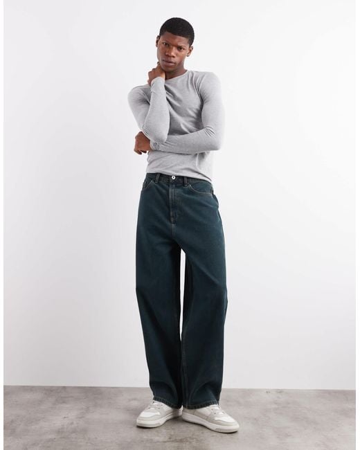 Collusion White Antifit Mid Rise Jeans for men