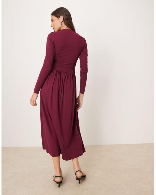 Nobody's Child Red Aubrey Long Sleeve Maxi Dress