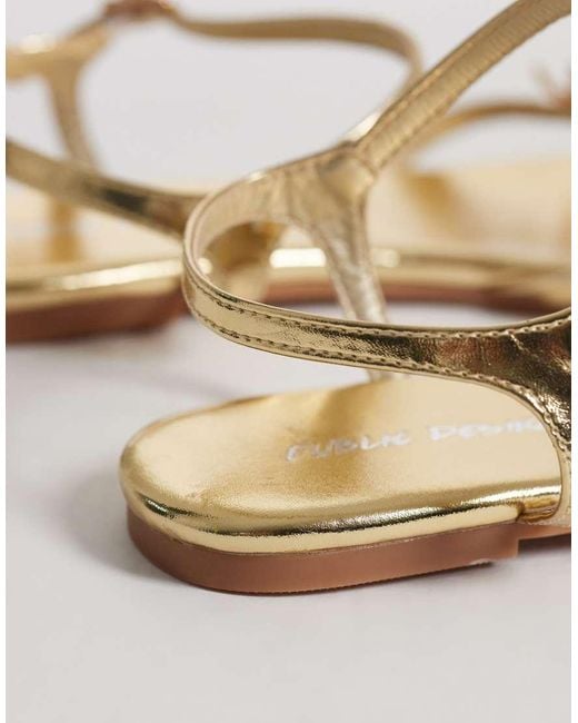 Public Desire White Elina Strappy Flat Sandals With Sea Shells