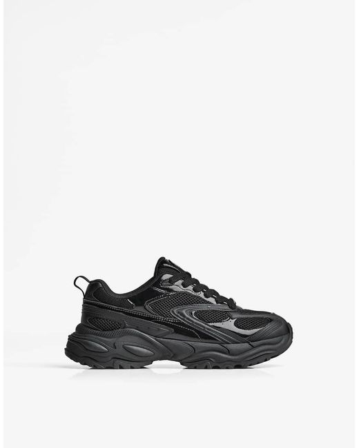 Bershka Black Chunky Sole Trainers for men