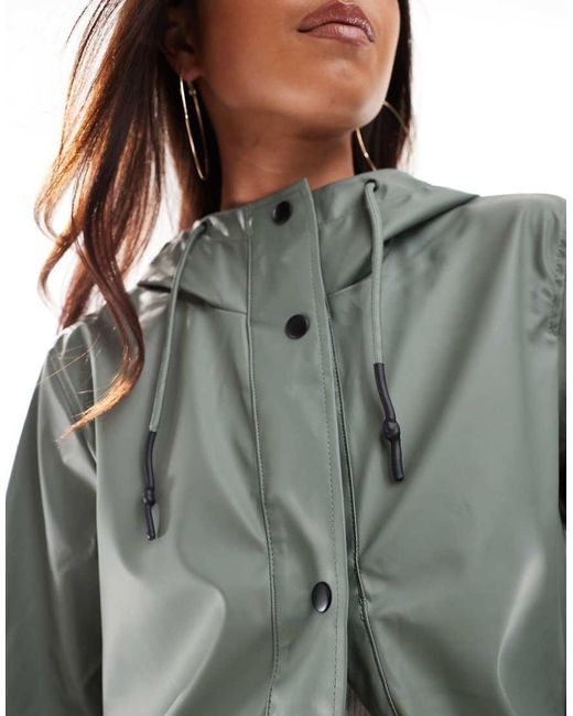 ONLY Gray Hooded Raincoat