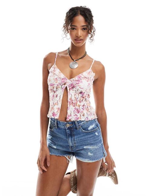 ASOS White Mix & Match Ruffle Split Front Cami