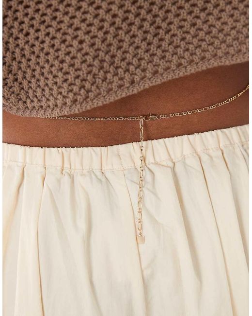 ASOS Brown Belly Chain With Flower Design