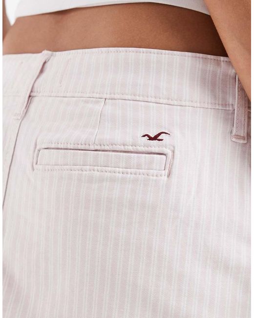Hollister White Low Rise Twill Mini Skirt