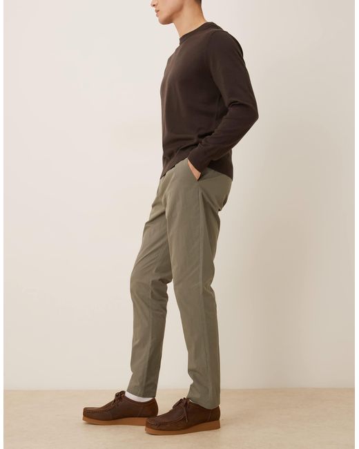 Pantalon slim à enfiler en nylon - kaki ASOS pour homme en coloris Brown