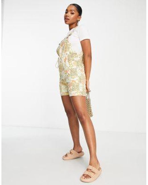 Raga White Nicolette Printed Shirt Overalls