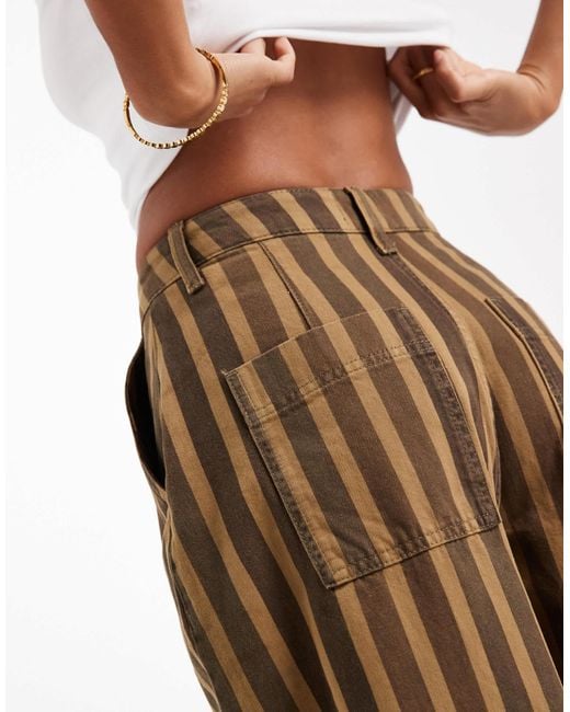 ASOS Multicolor Asos Design Petite Barrel Leg Trousers