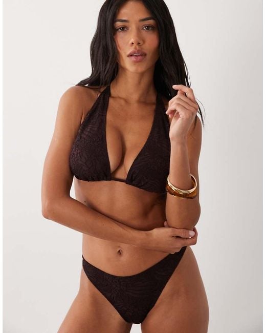 ASOS Black Fuller Bust Cassi Seychelles High Apex Triangle Bikini Top
