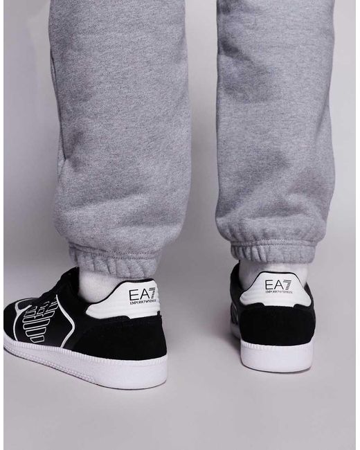 EA7 Gray Armani New Heritage Eagle Logo Trainers for men