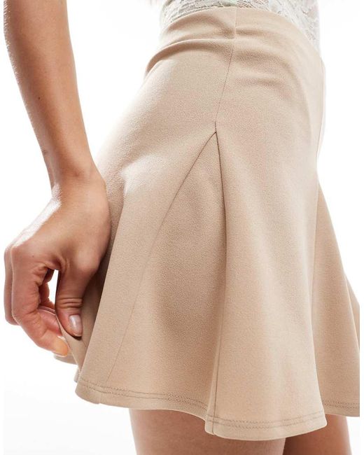 Minigonna Godet Color Pietra di ASOS in White
