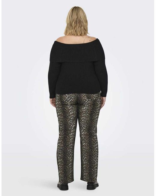 ONLY Black Off Shoulder Knitted Jumper