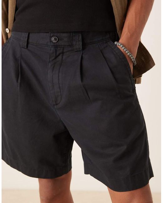 Abercrombie & Fitch Black 9" Pleated Shorts for men
