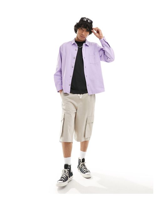Camisa vaquera lila Obey de hombre de color Purple