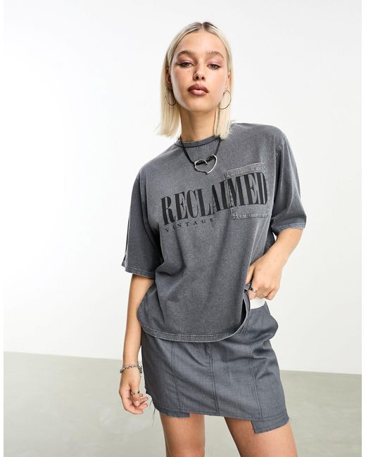 Reclaimed (vintage) Gray Logo Cropped Tee