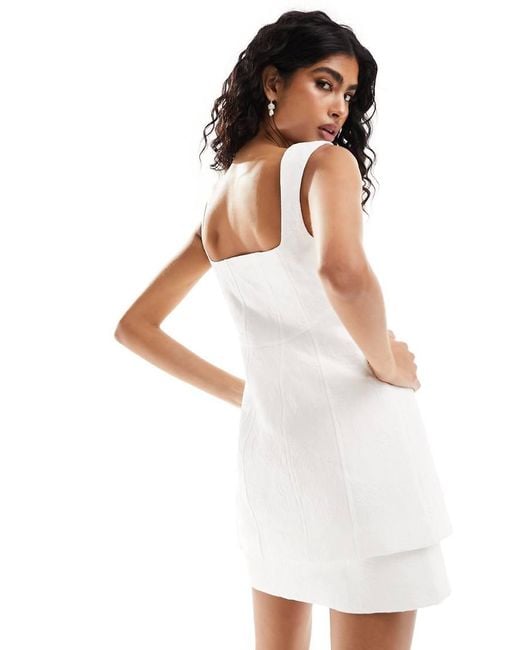 Vestidos De Forever 21 Alice Olivia Abella Puff-Sleeve Square-Neck Mini  Dress Anrabess Womens Square Neck Mesh Long Sleeve Dress
