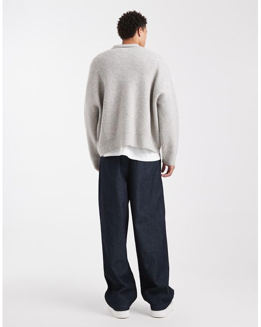 ASOS Gray Loose Straight Jeans for men