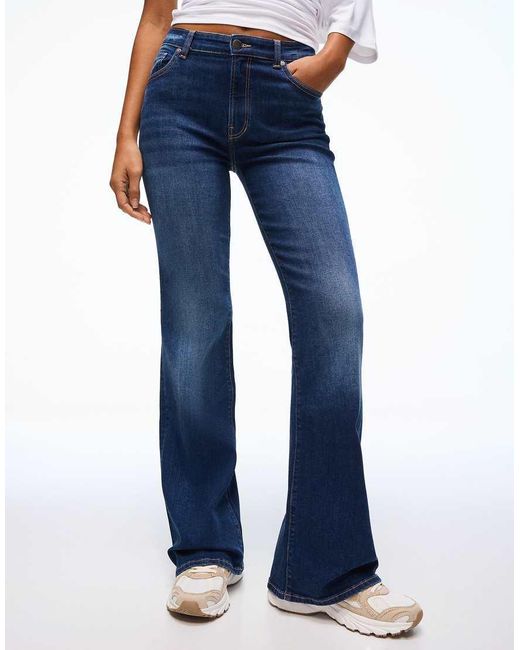 Bershka Blue Flared Jeans