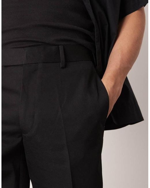 ASOS Nette Short Met Rechte Pijpen in het Black voor heren