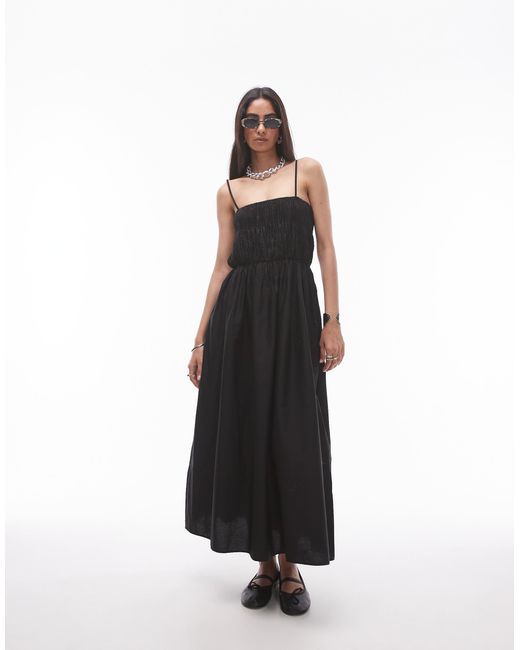 TOPSHOP White – trägerloses popeline-maxikleid