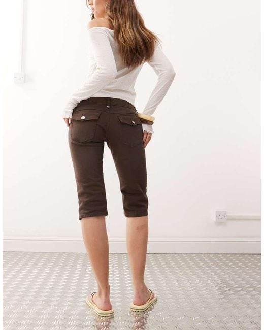 Monki Natural Stretch Capri Pants