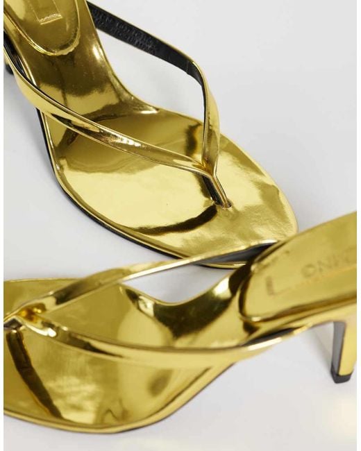 Mango Natural Starring Hailey Bieber Thong Heeled Sandal