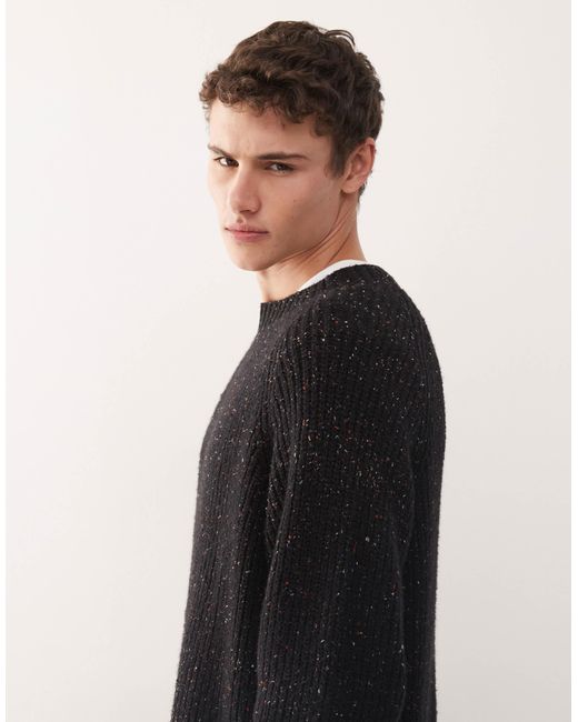 Pull oversize en laine mélangée - moucheté Weekday pour homme en coloris Black