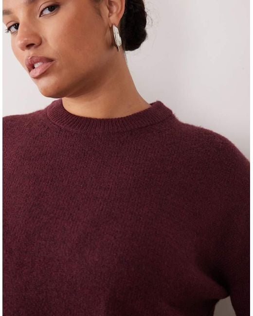 ASOS Red Asos Design Curve Boxy Jumper With Side Split Detail