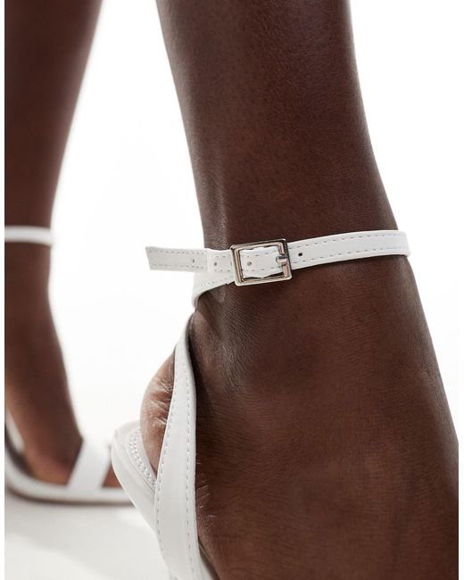 Nali - sandali minimal con tacco bianchi di ASOS in White