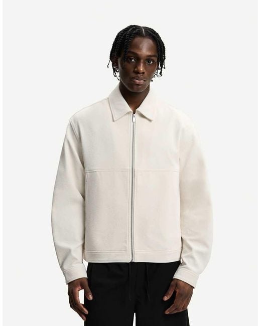 Bershka White Textured Jacket for men