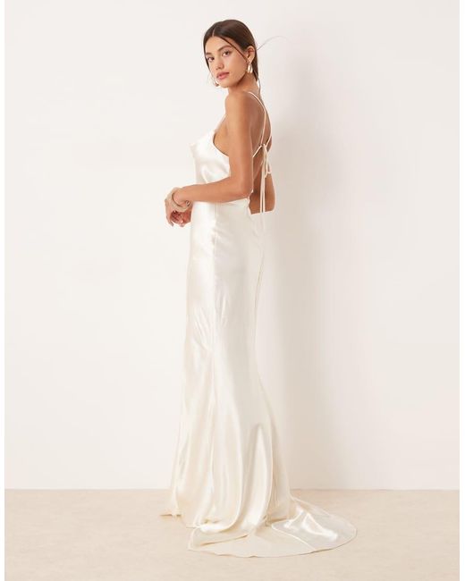 True Decadence Natural Bias Cut Tie Back Maxi Dress