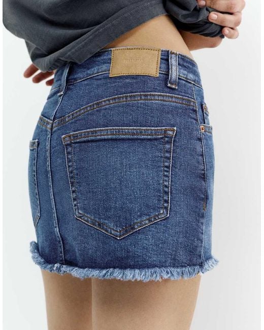 Pull&Bear Blue Denim Skort