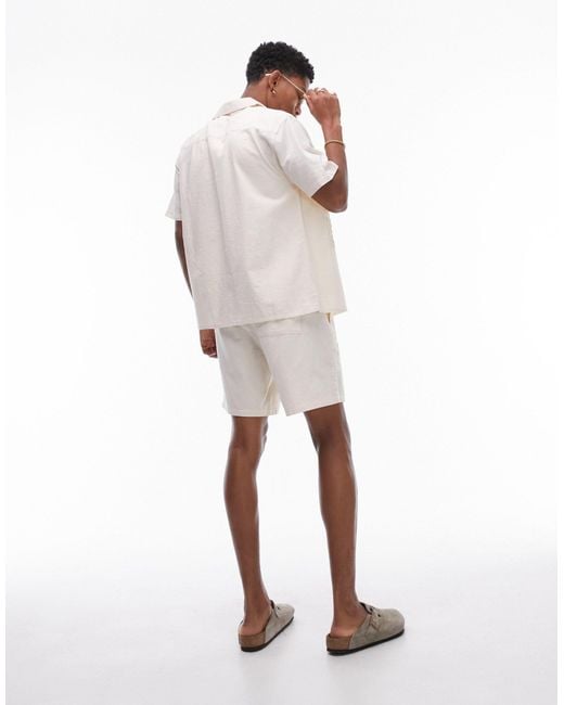 Pantalones cortos color con bordados Topman de hombre de color White