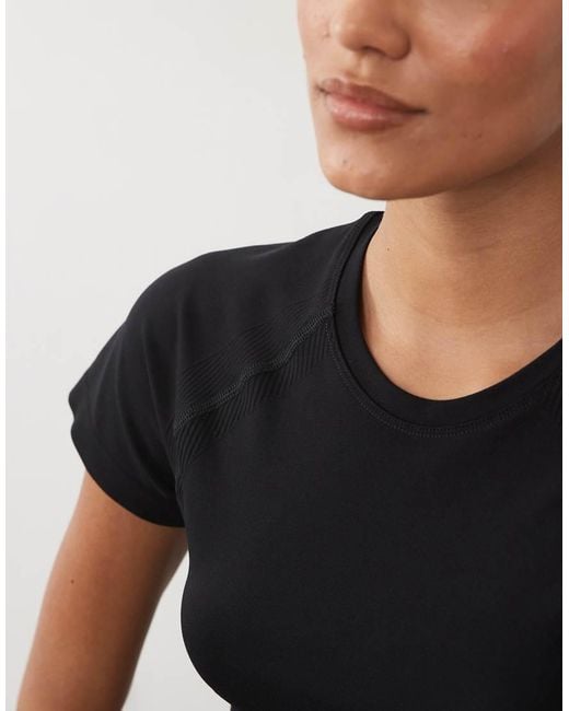 Sweaty Betty Black Athlete Crop Seamless Workout T-Shirt