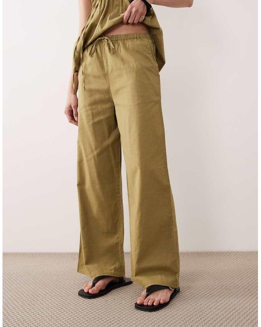 esmé studios Natural Tie Front Beach Pants