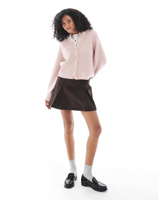 New Look White Raglan Crew Neck Cardigan