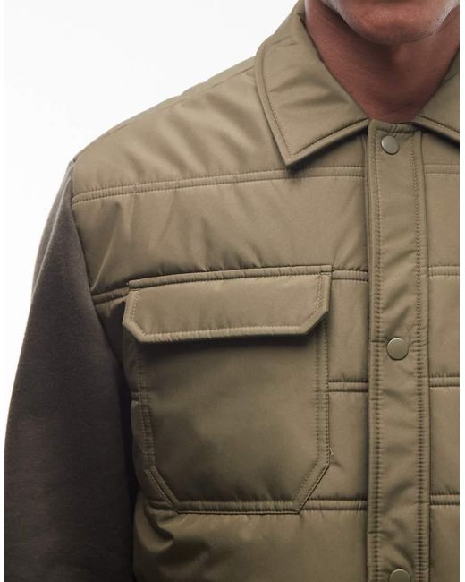 ASOS Green Regular Quilted Liner Jacket for men