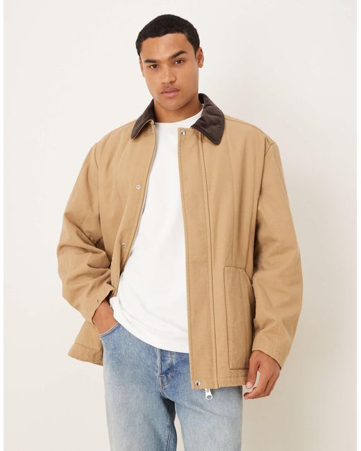 ARKET Blue Quilted Workwear Barn Jacket for men
