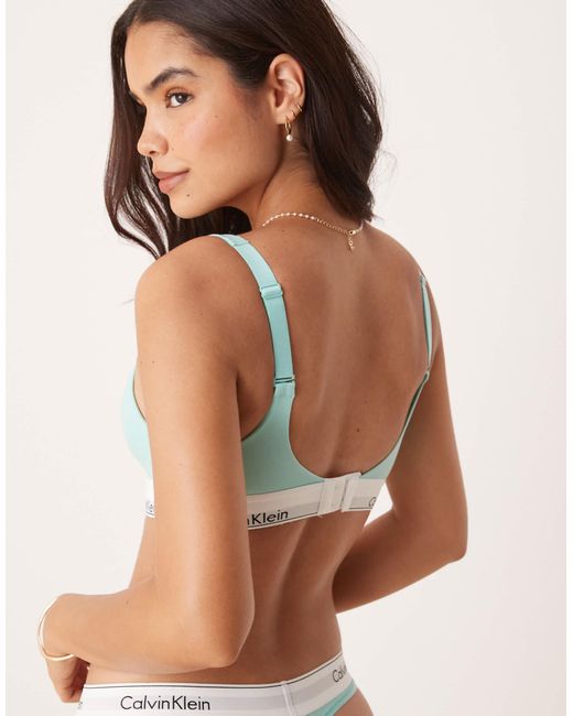 Calvin Klein Blue Modern Cotton Lift Bralette
