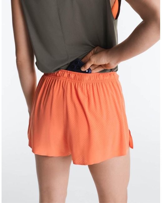 Oysho Orange Mid-rise Technical Shorts 7cm