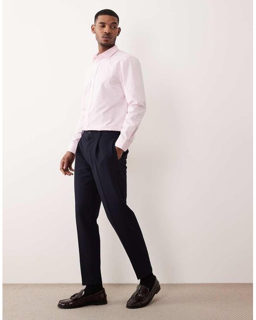 ASOS Pink Regular Fit Smart Poplin Shirt for men
