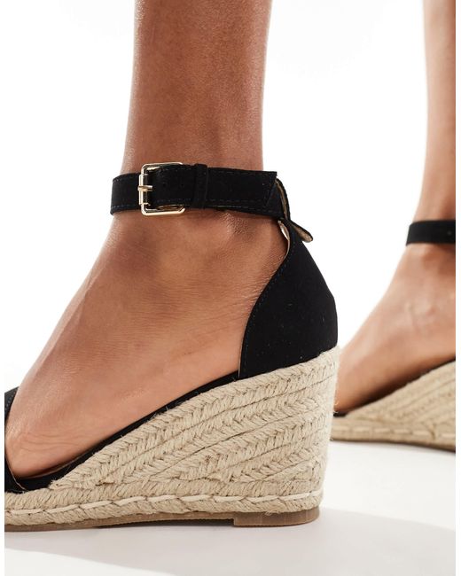 Black heeled espadrilles best sale