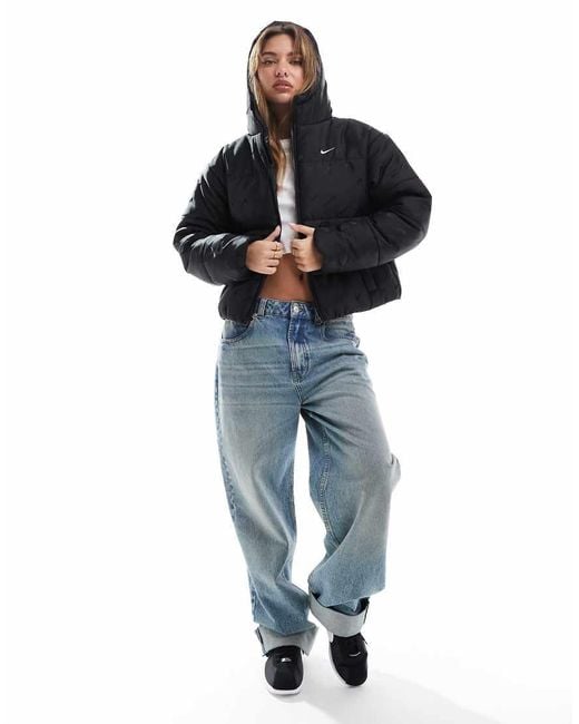 cropped nike puffer jacket