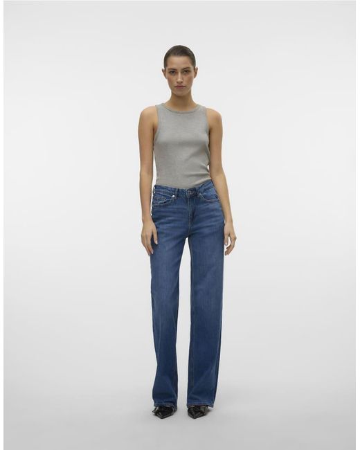 Vero Moda Jeans Met Brede Pasvorm in het Blue