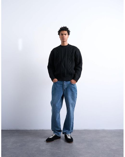 Topman – grobstrick-pullover in Blue für Herren