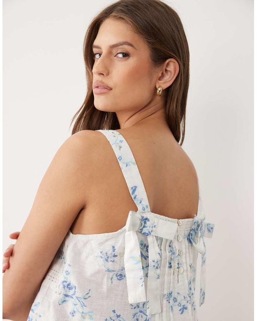 Wednesday's Girl White Wednesdays Girl Floaty Lace Tiered Smock Top