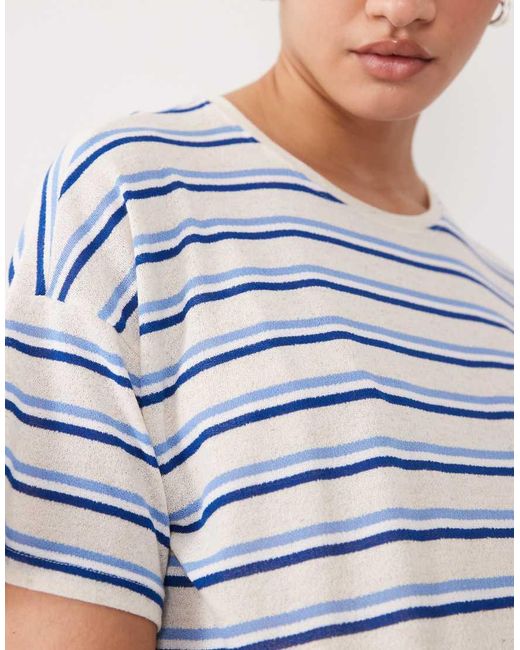 Mama.licious Blue Mamalicious Maternity Textured Jersey Oversized T-shirt Co-ord
