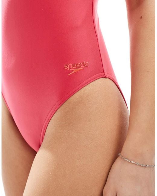 Speedo Red Swimsuit Adjustable Thinstrap Swimsuit